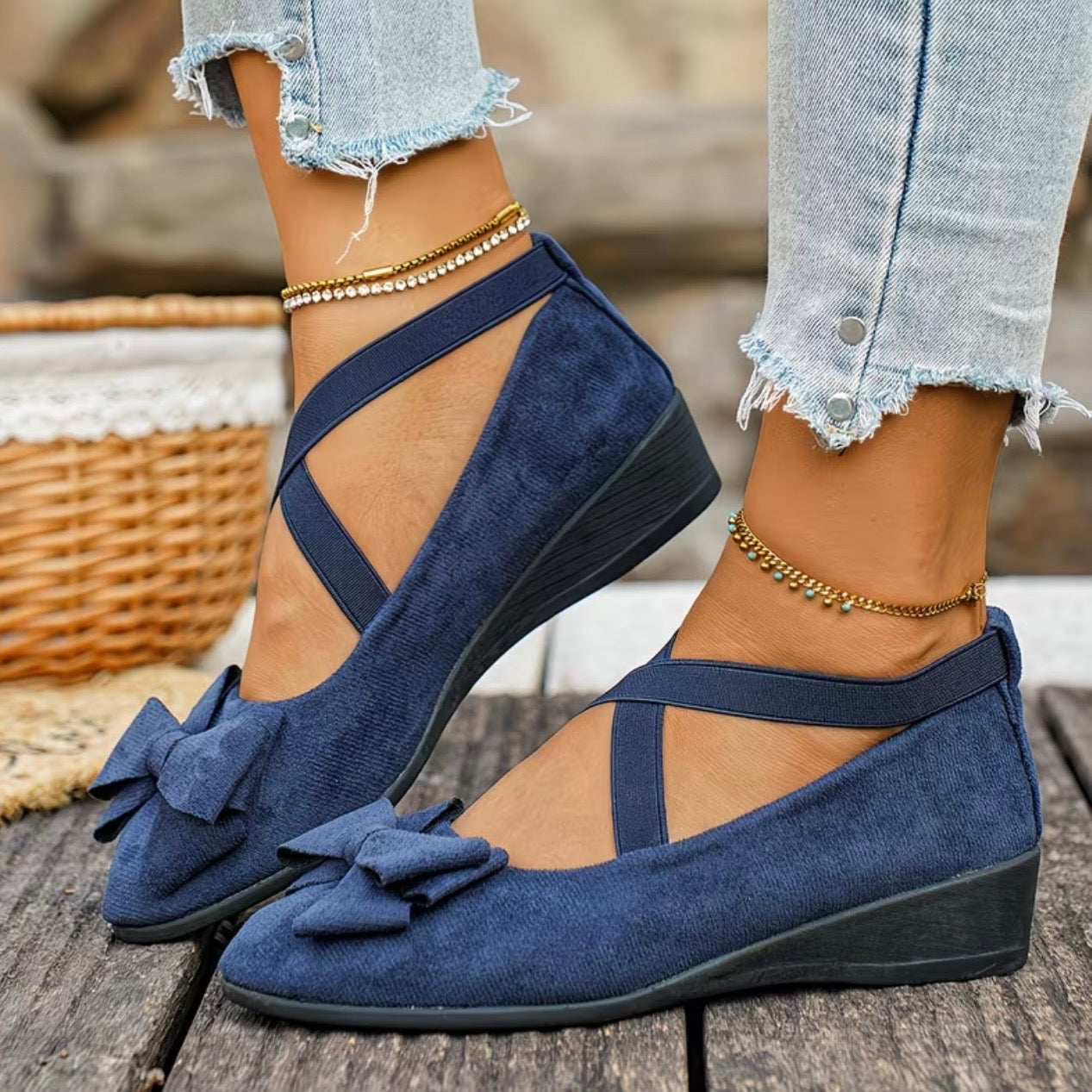 Bella Wedge Ballerinas Flats