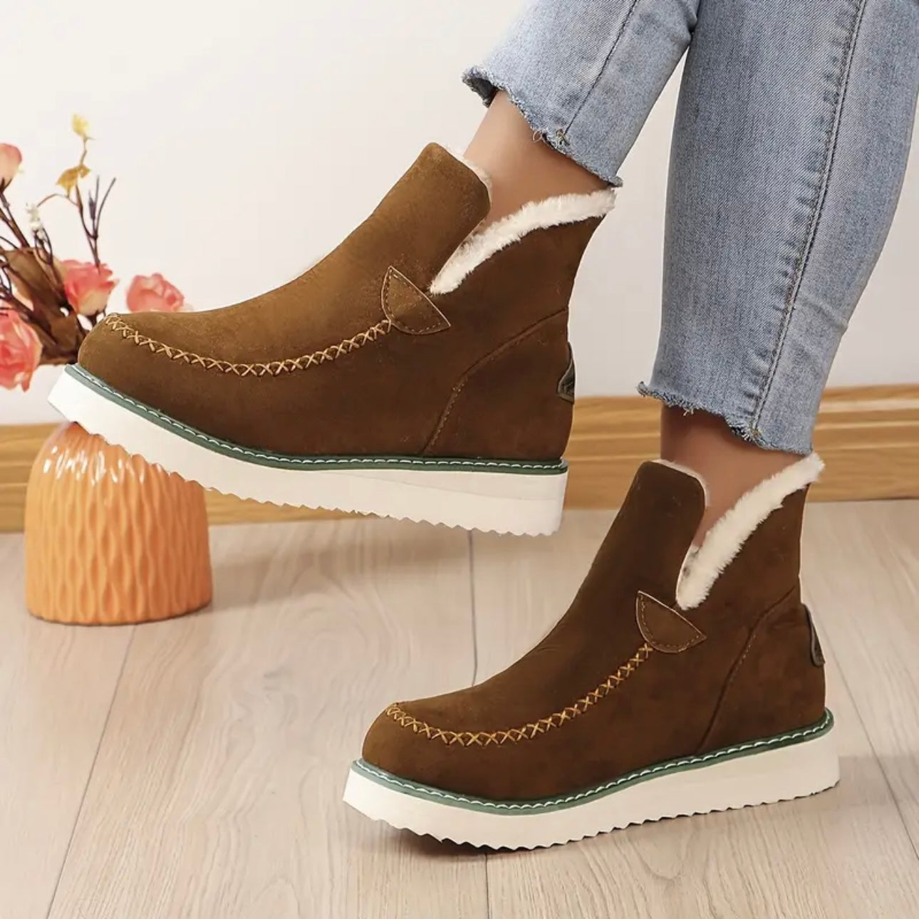 Frosted Suede Booties