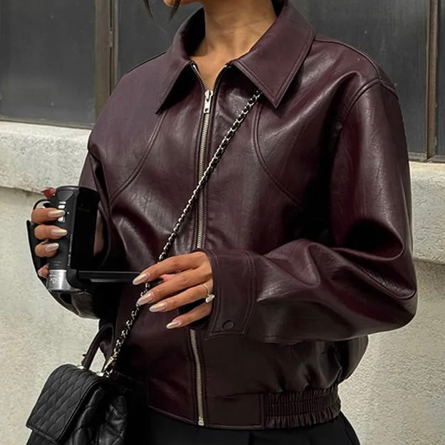 Burgundy Leather Jacket