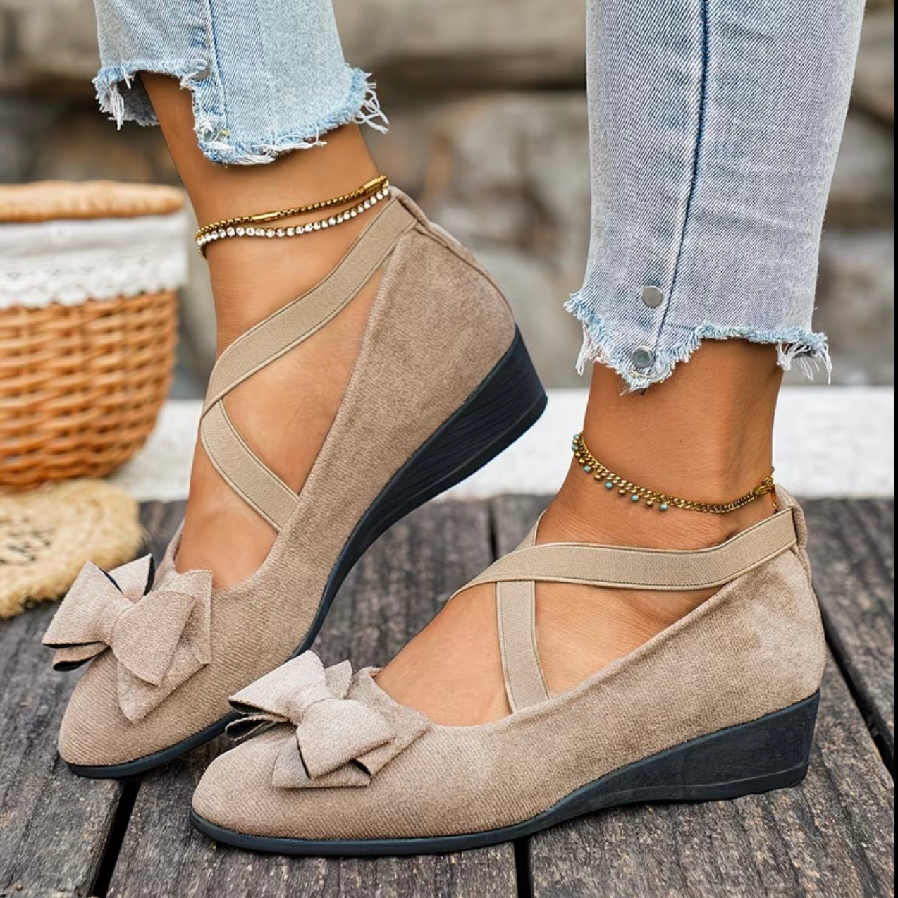 Bella Wedge Ballerinas Flats