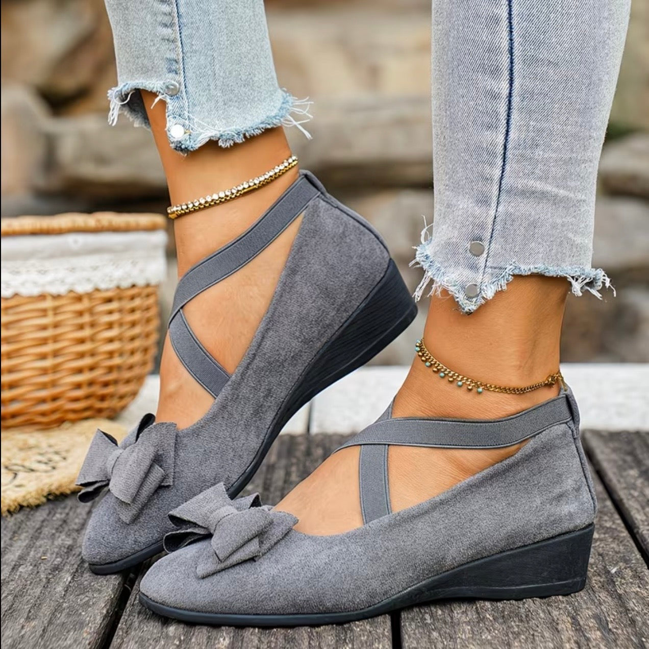 Bella Wedge Ballerinas Flats
