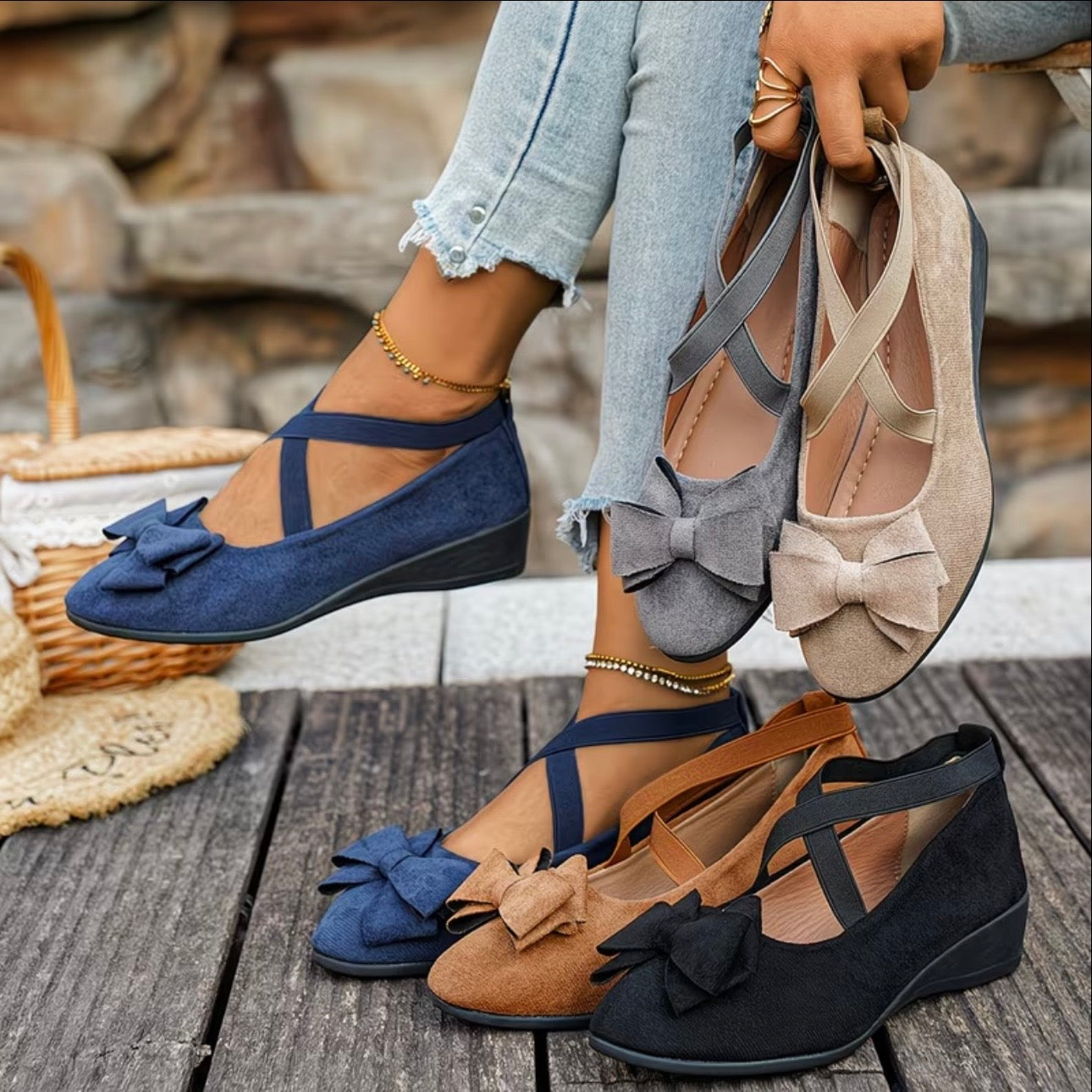 Bella Wedge Ballerinas Flats