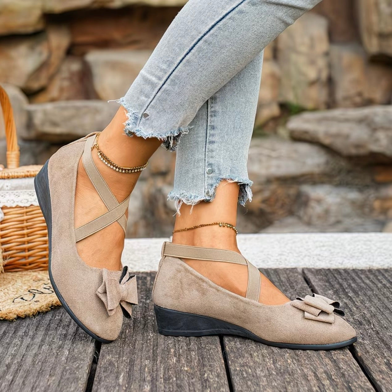 Bella Wedge Ballerinas Flats