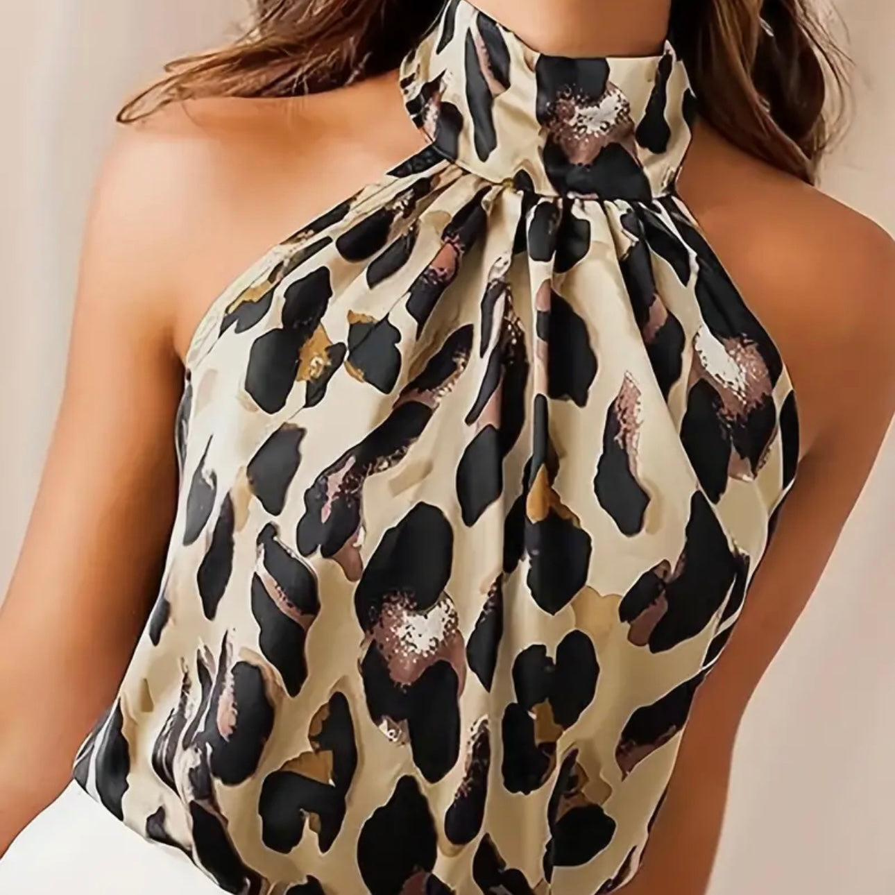 Leopard Halter Top