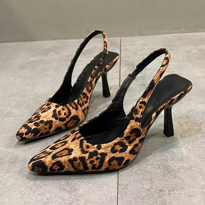 Leopard Slingbacks Heels