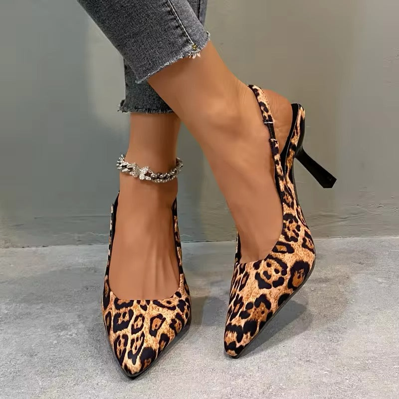 Leopard Slingbacks Heels