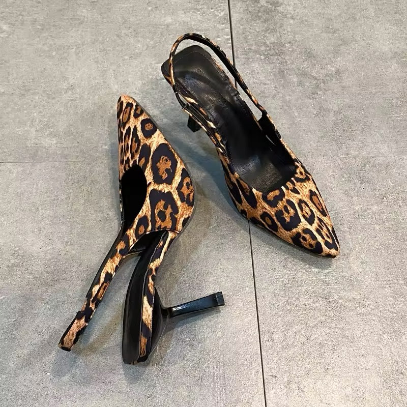 Leopard Slingbacks Heels