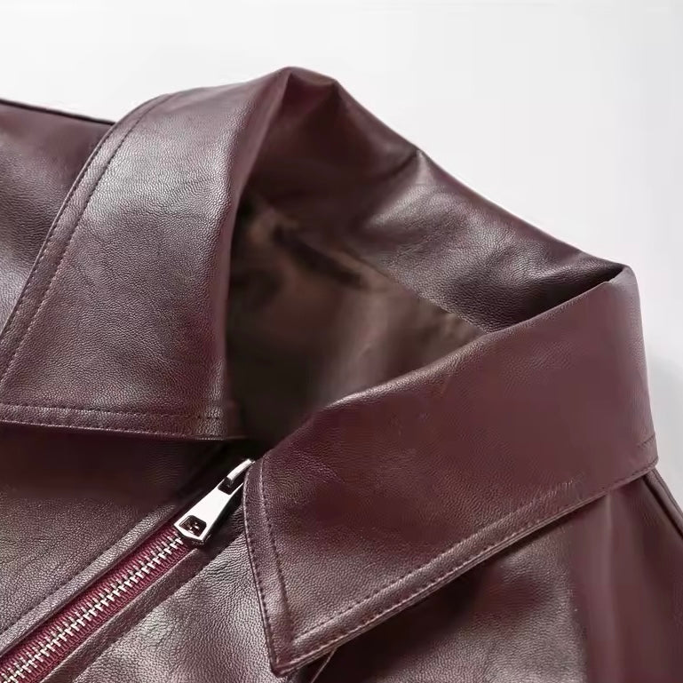 Burgundy Leather Jacket