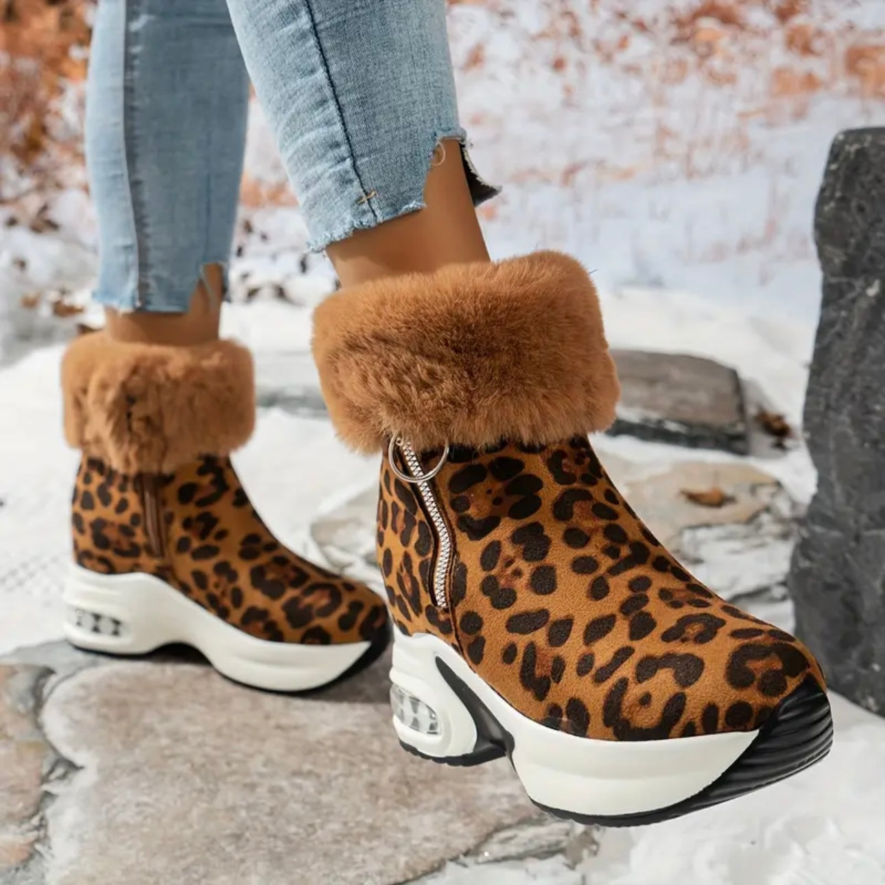 Leopard Winter Boots